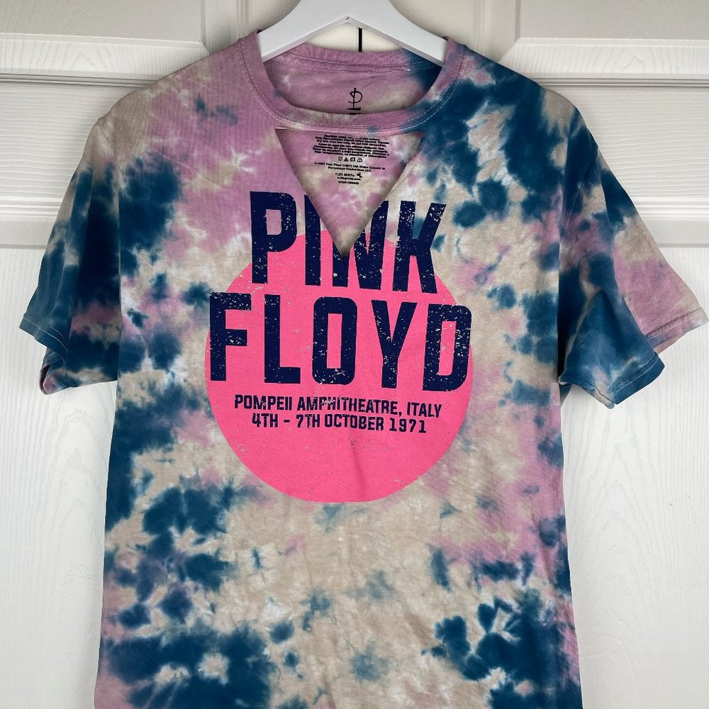 Pink Floyd Shirt Perryscope Tie Dye Tee Casual Style Cutout “V” At Chest S NEW